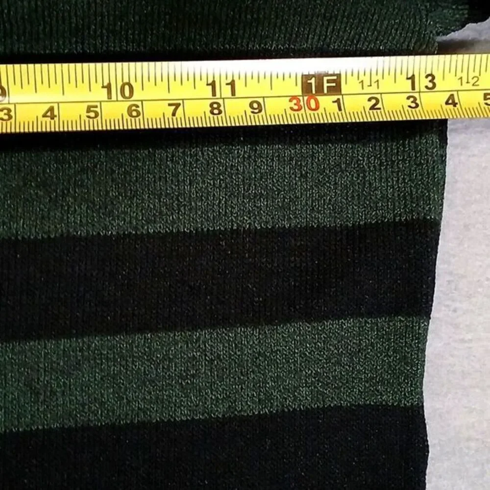 Max Studio Womens Sweater Dress Black Green Knit Stretch 3/4 Sleeve Size XS NEW‎
